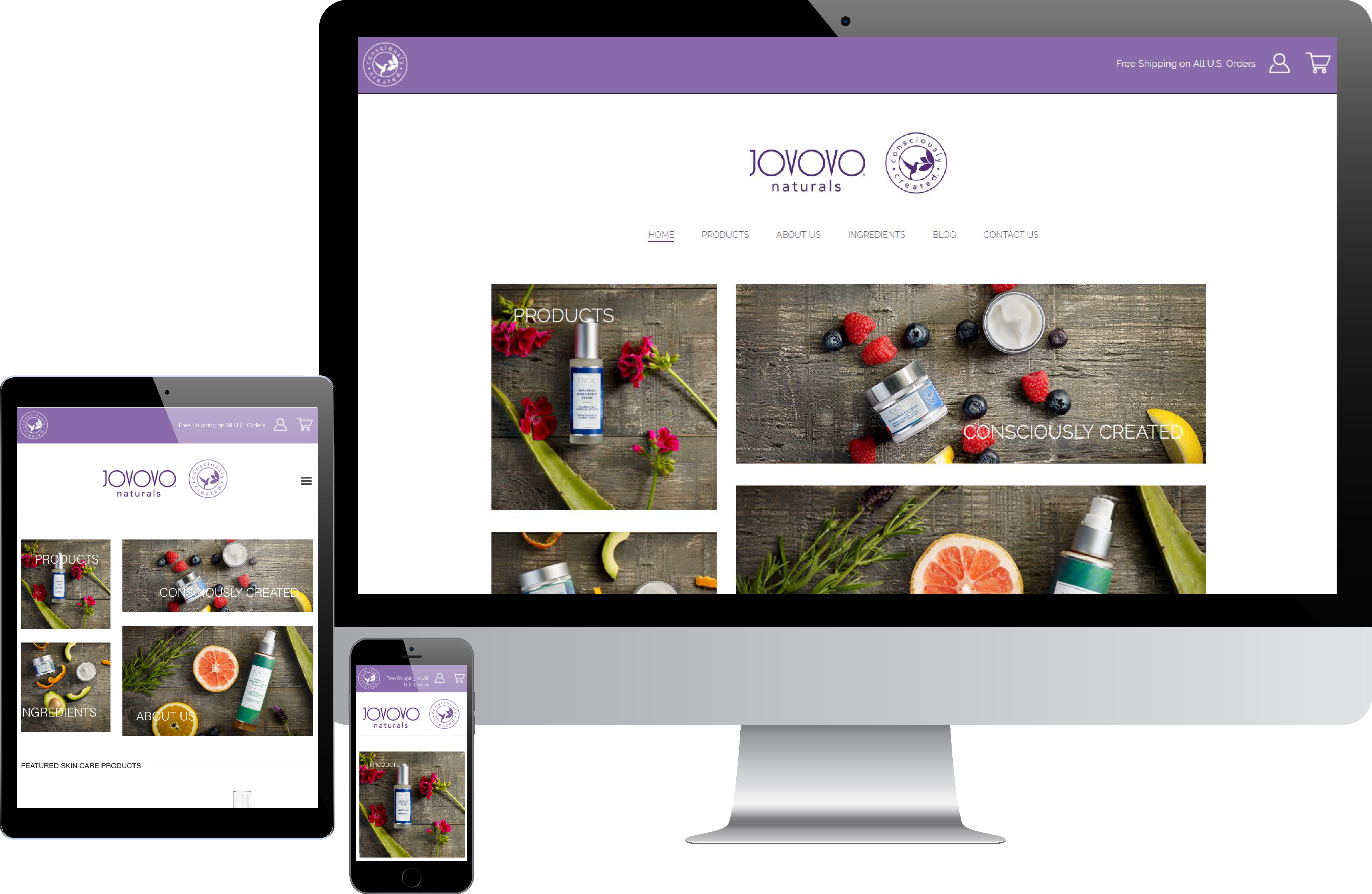 Jovovo Device Preview Mockups showcasing branding web design example