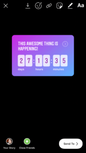 Countdown story for Instagram to show how to engage with followers through Instagram stories