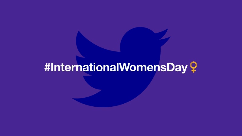 Twitter hashtag for International Womens Day showing social media management