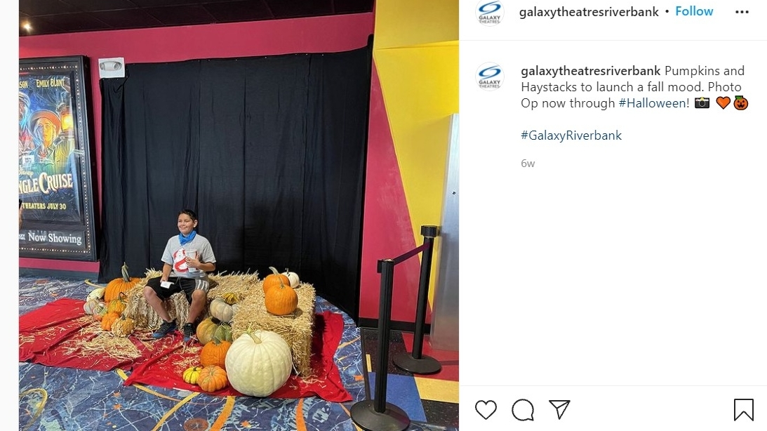 Instagram marketing agency screenshot of Galaxy Theatre post to show example of seasonal display.